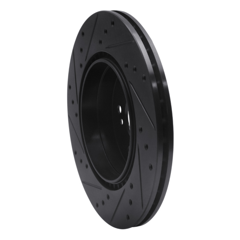 Chrysler Crossfire Brake Rotor (1) - Rear Right - R1 Concepts - Drilled & Slotted - Black - `98-`09